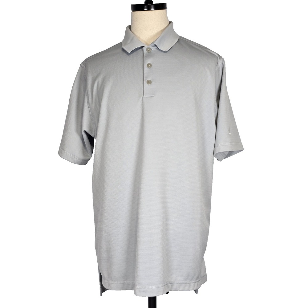 Adidas Men's Polo Climalite Shirt Gray Geometric Textured Stretch Size XL